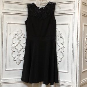 NEW Black Dress with Lace Neckline